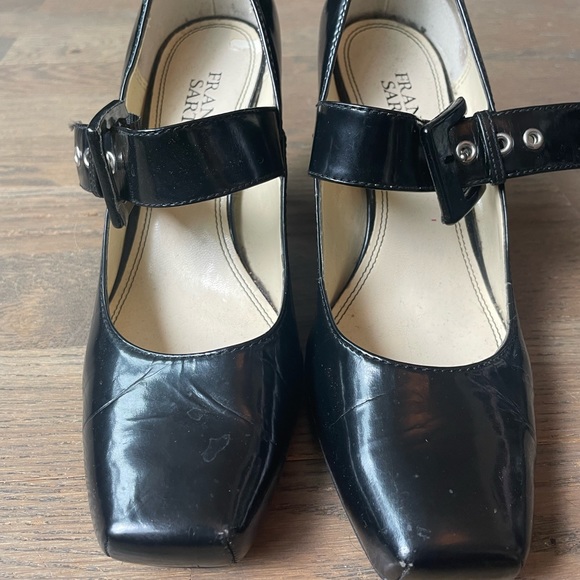 Black leather Mary Jane Franco Sarto Mary Jane heels size 7 very good used shoes - Picture 5 of 13